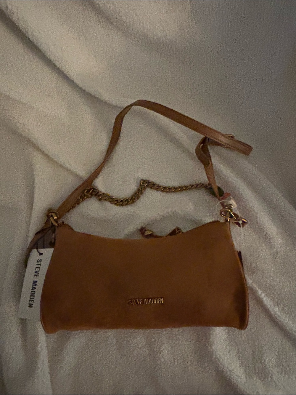 Steve Madden Tan Suede Shoulder Bag